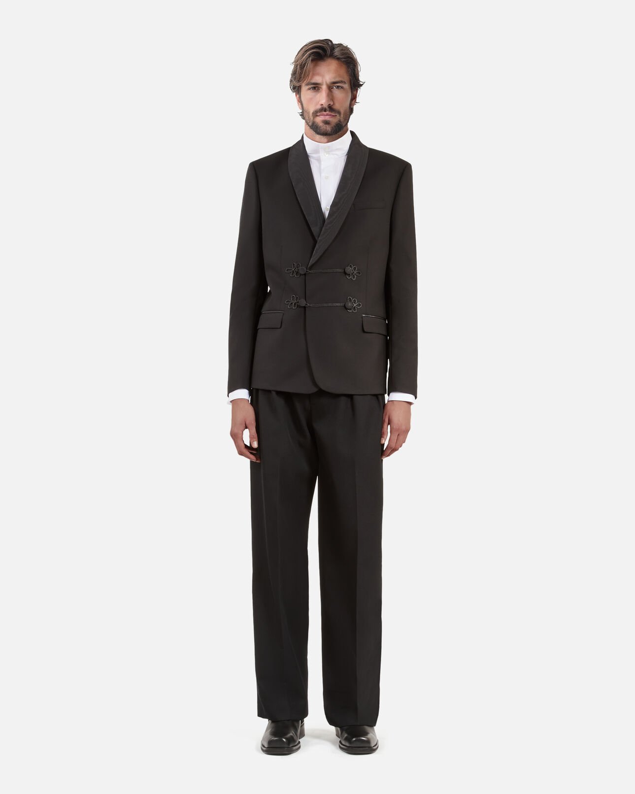 The Kooples HOMME BLACK veste de smoking en laine noire