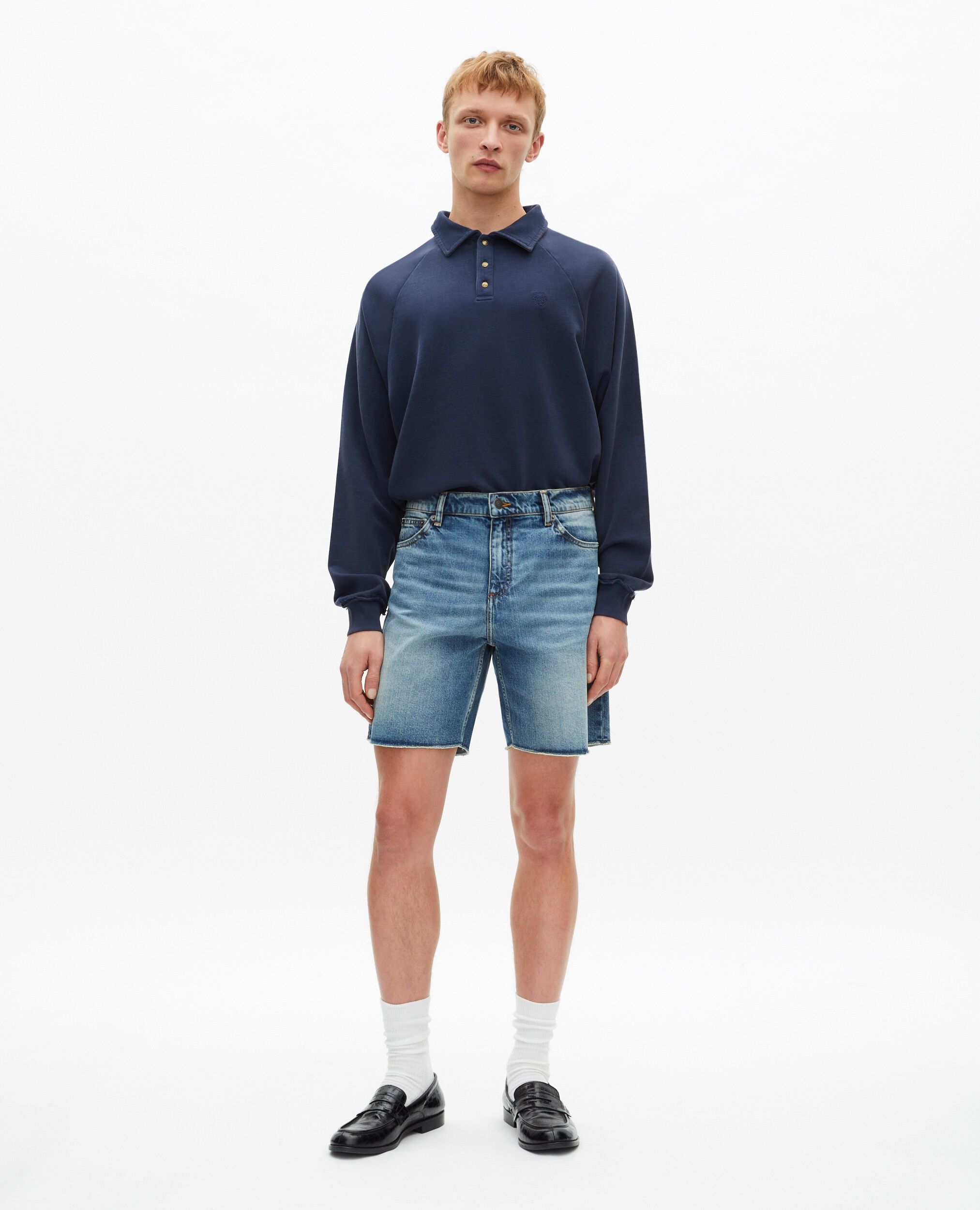 Blue denim Bermuda shorts, BABY BLUE, hi-res image number null