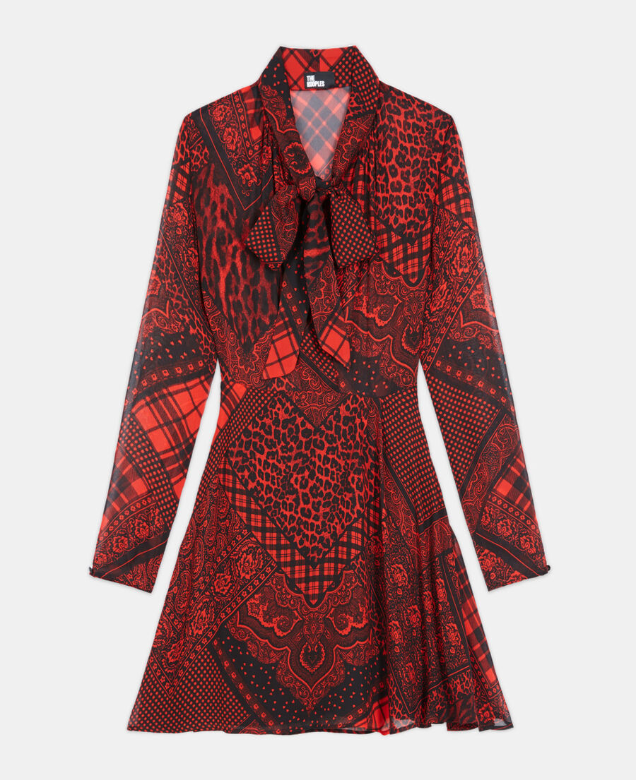 robe courte imprimée rouge