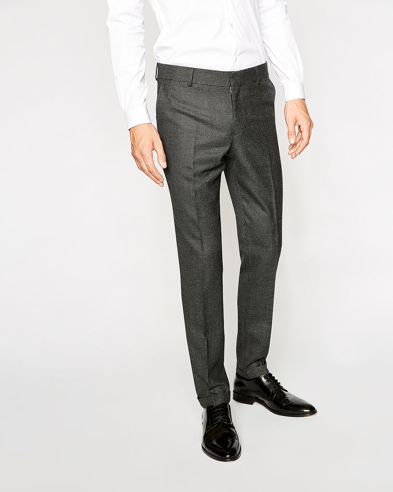 The Kooples HOMME BLACK GREY pantalon de costume laine gris faded wool
