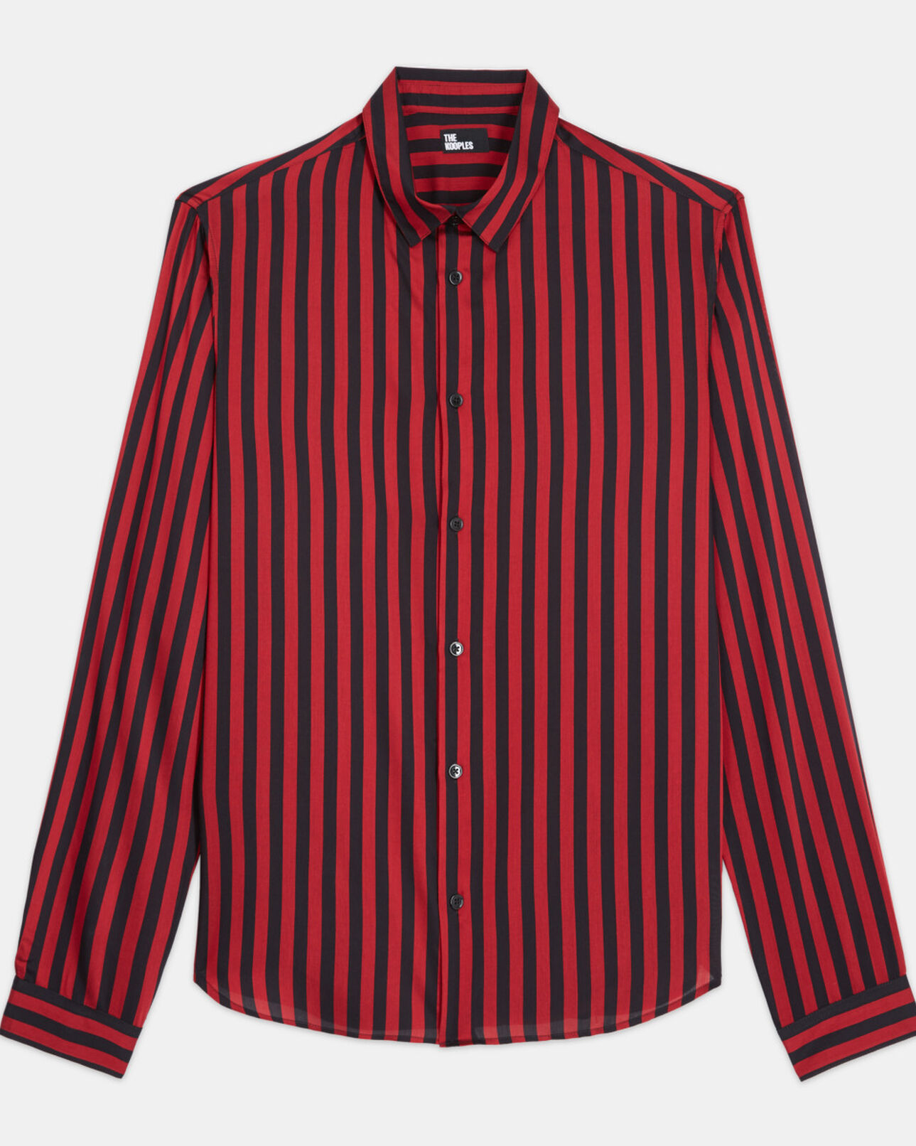 The Kooples HOMME RED / BLACK chemise col classique à rayures