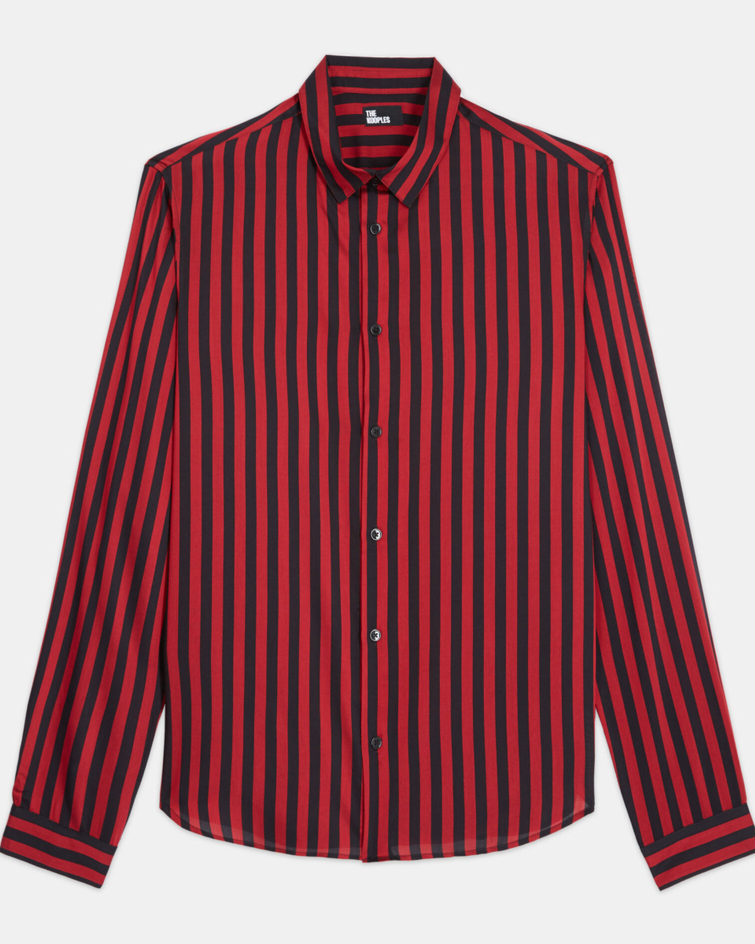 Chemise col classique à rayures, RED / BLACK, hi-res image number null