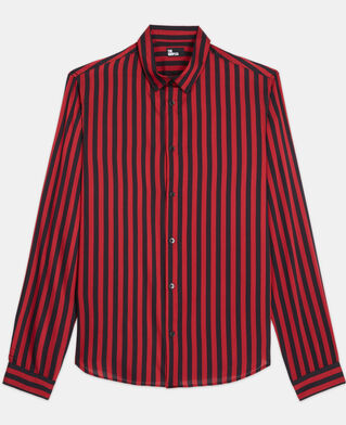 The Kooples HOMME RED / BLACK chemise col classique à rayures
