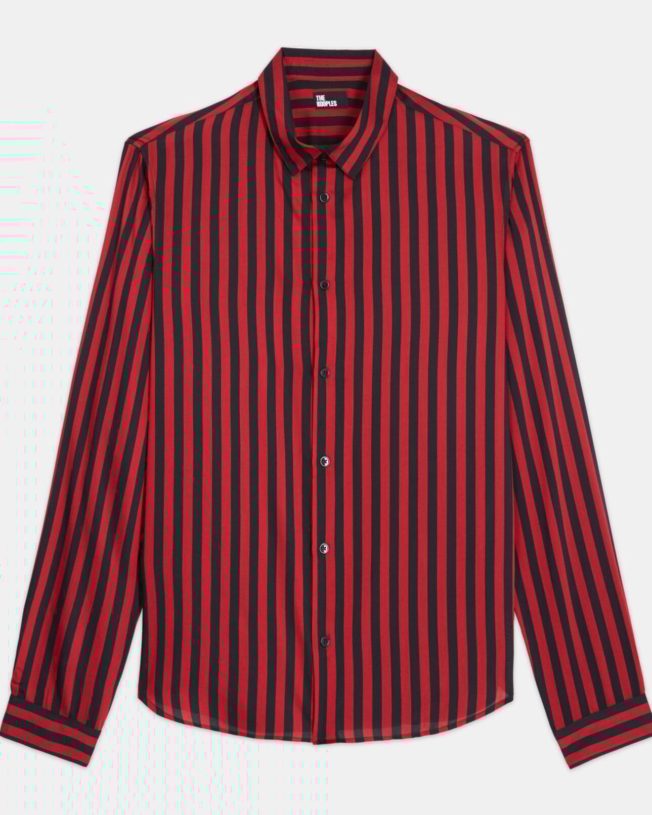 The Kooples HOMME RED / BLACK chemise col classique à rayures