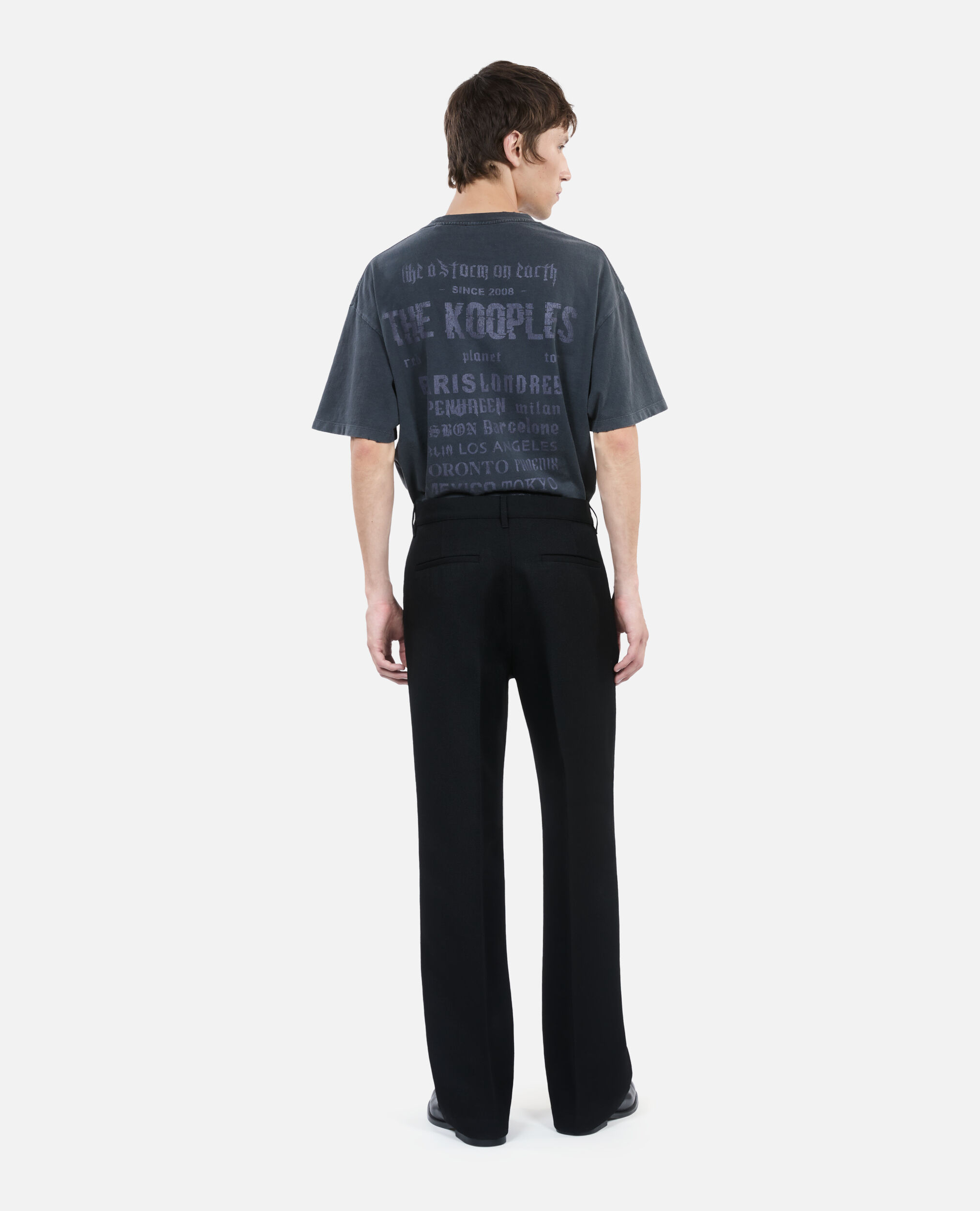 Black wool trousers, BLACK, hi-res image number null