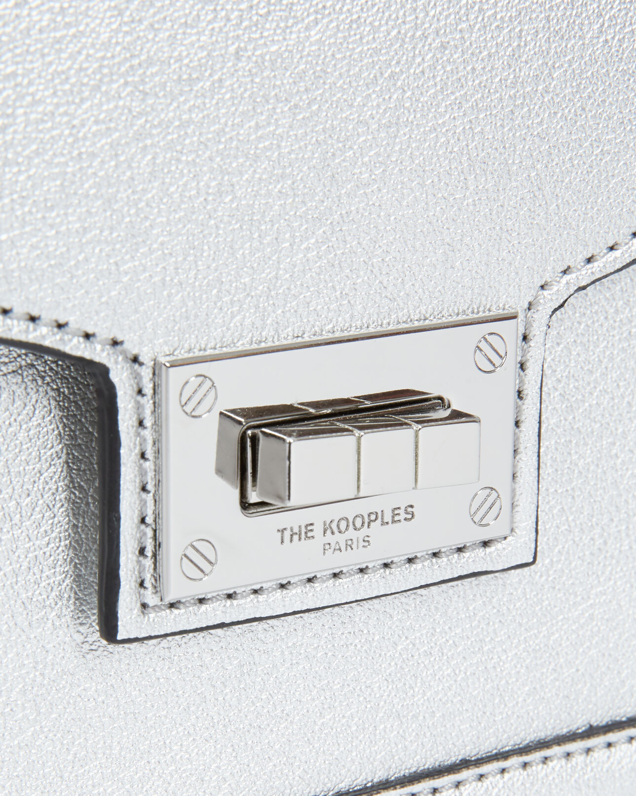 The Kooples WOMEN ANTIC SILVER small emily bag in silver leather