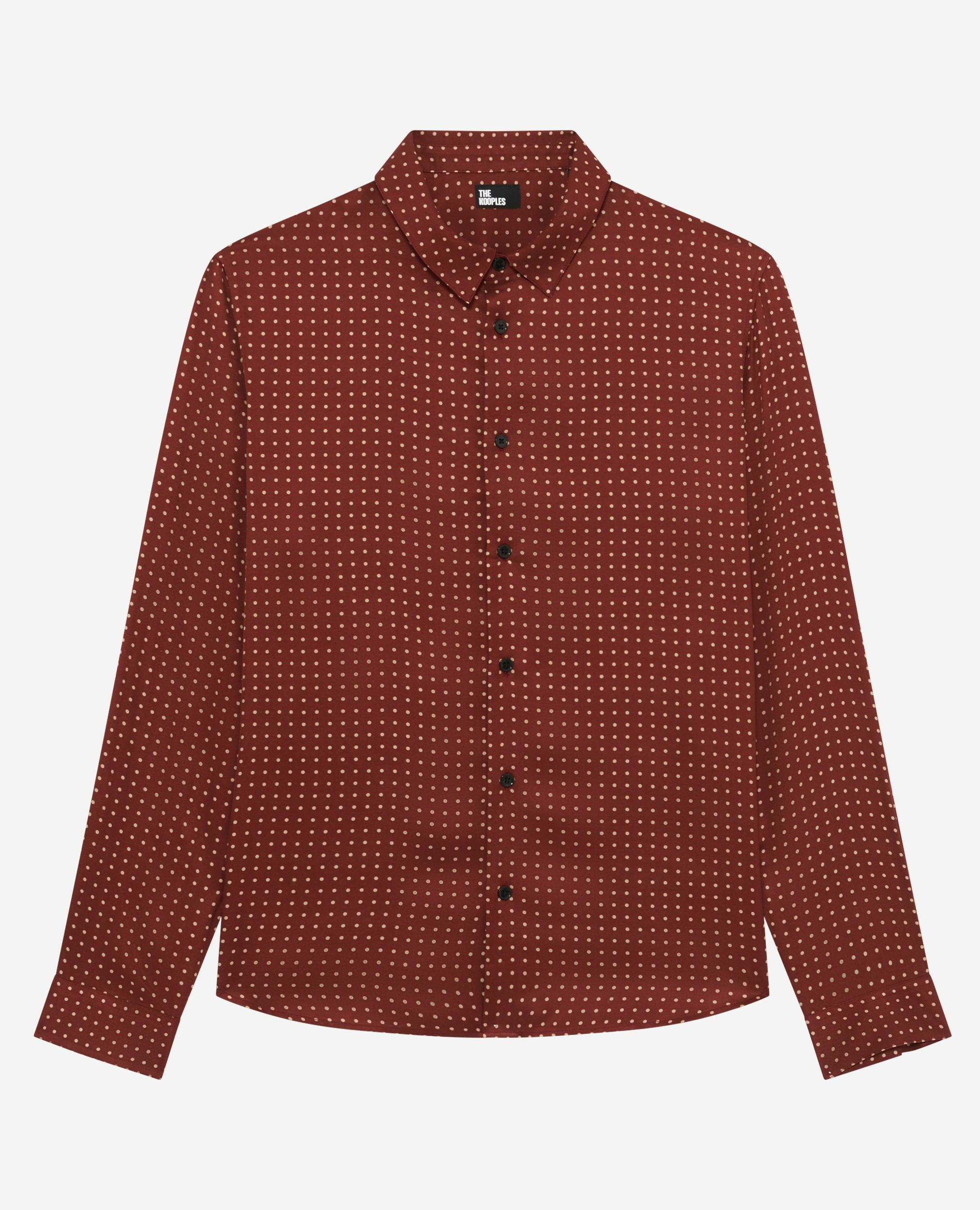 Burgundy polka-dot shirt, RED BERRY / LIGHT BEIGE, hi-res image number null