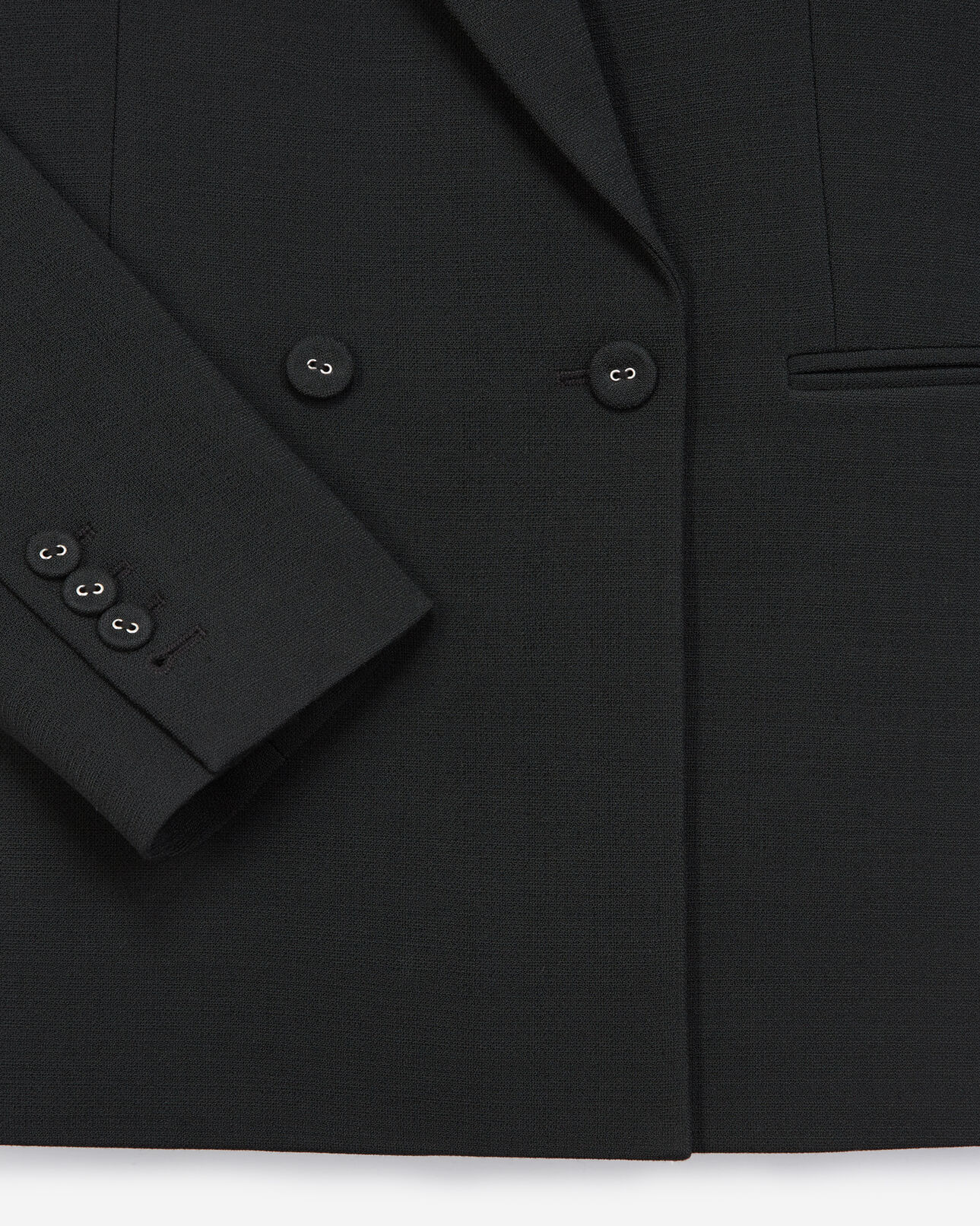 The Kooples WOMEN BLACK double-breasted black suit jacket w/pockets