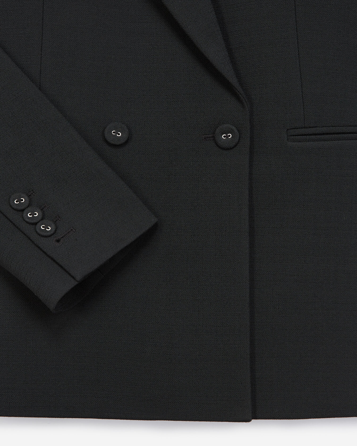 Double-breasted black suit jacket w/pockets, BLACK, hi-res image number null