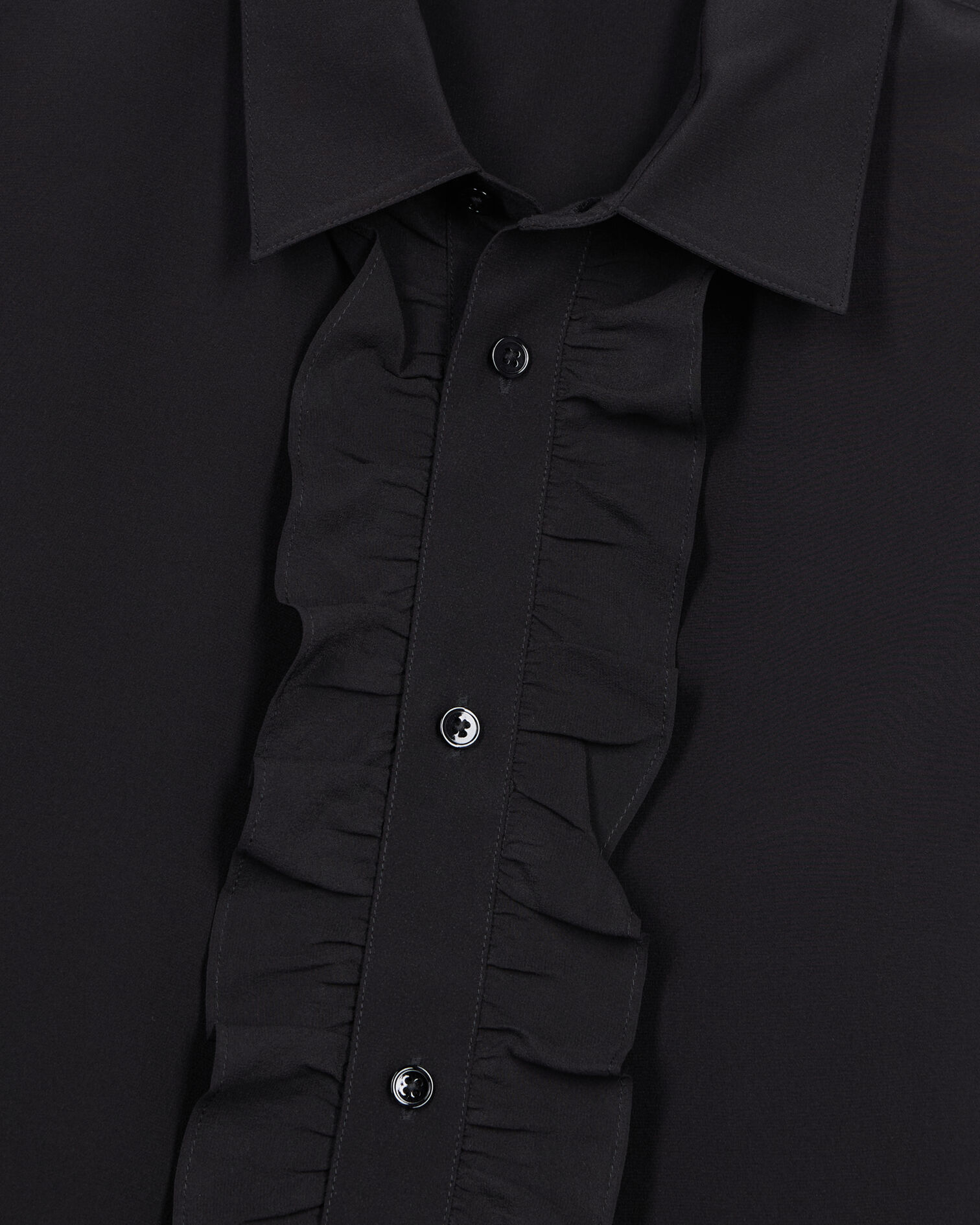 Black silk shirt, BLACK, hi-res image number null