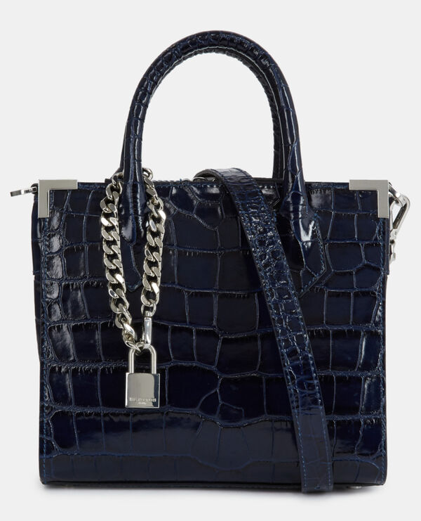 medium ming bag in blue leather