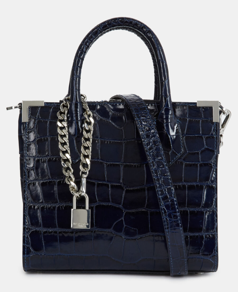 medium ming bag in blue leather