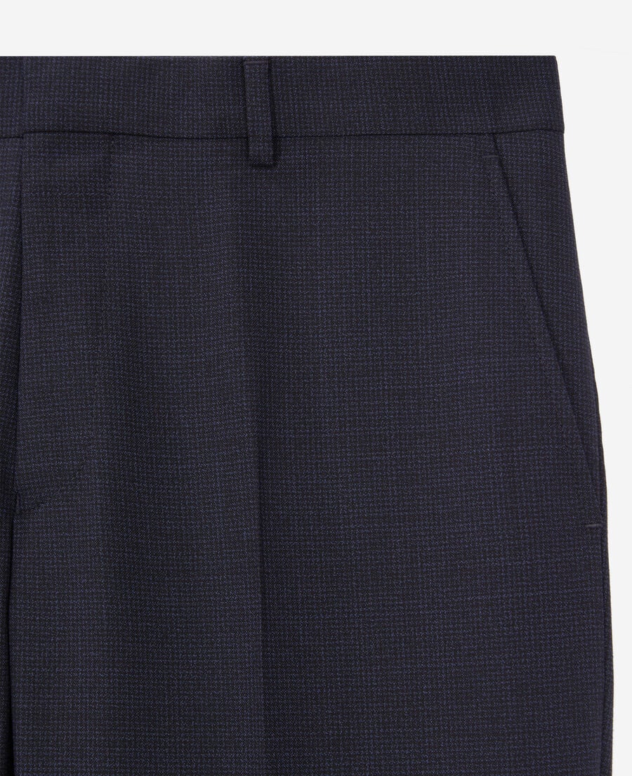 The Kooples HERREN NAVY / BLACK marineblaue anzughose aus wolle mit motiven