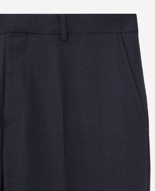 The Kooples HERREN NAVY / BLACK marineblaue anzughose aus wolle mit motiven