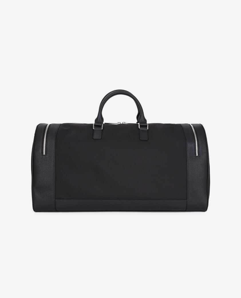 The Kooples HERREN BLACK schwarze wochenendtasche aus leder und canvas