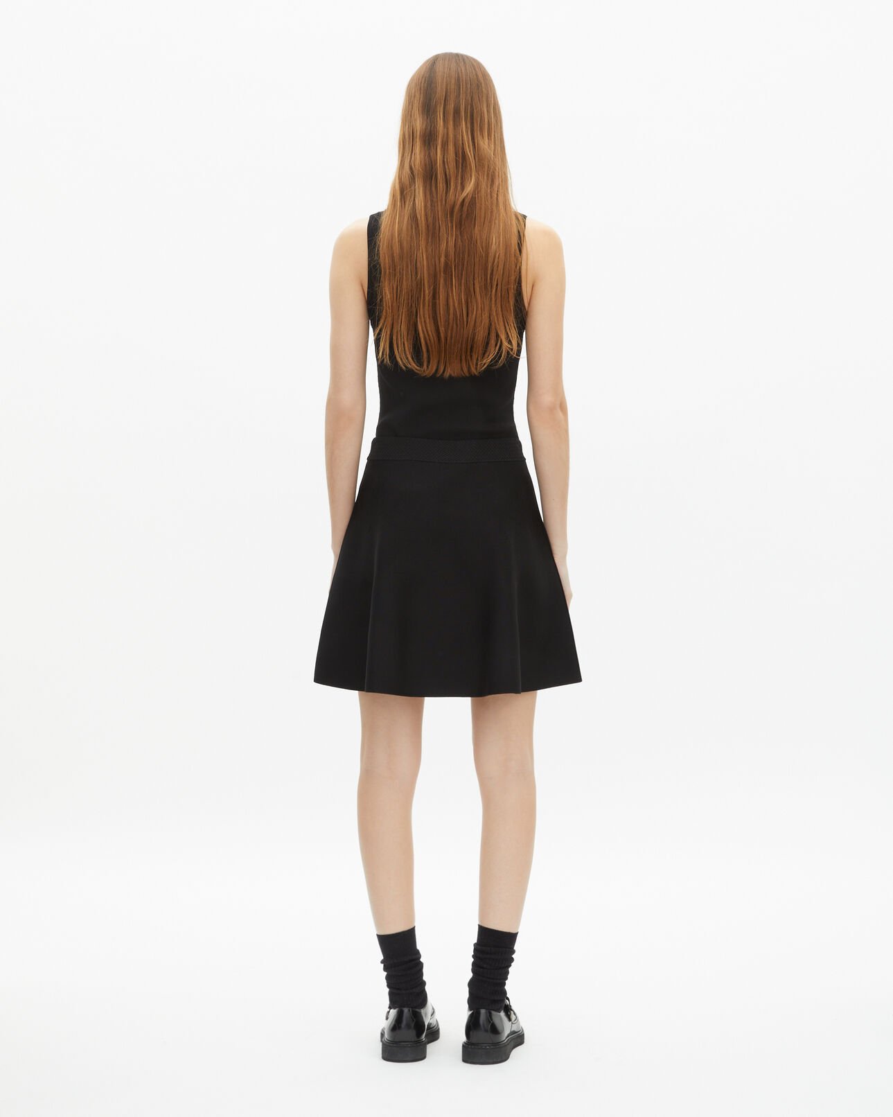 The Kooples DAMEN BLACK kurzer rock aus schwarzem strick