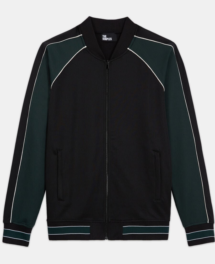 The Kooples MEN VERT BOUTEILLE two-tone zipped sweatshirt