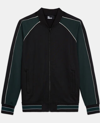 The Kooples MEN VERT BOUTEILLE two-tone zipped sweatshirt
