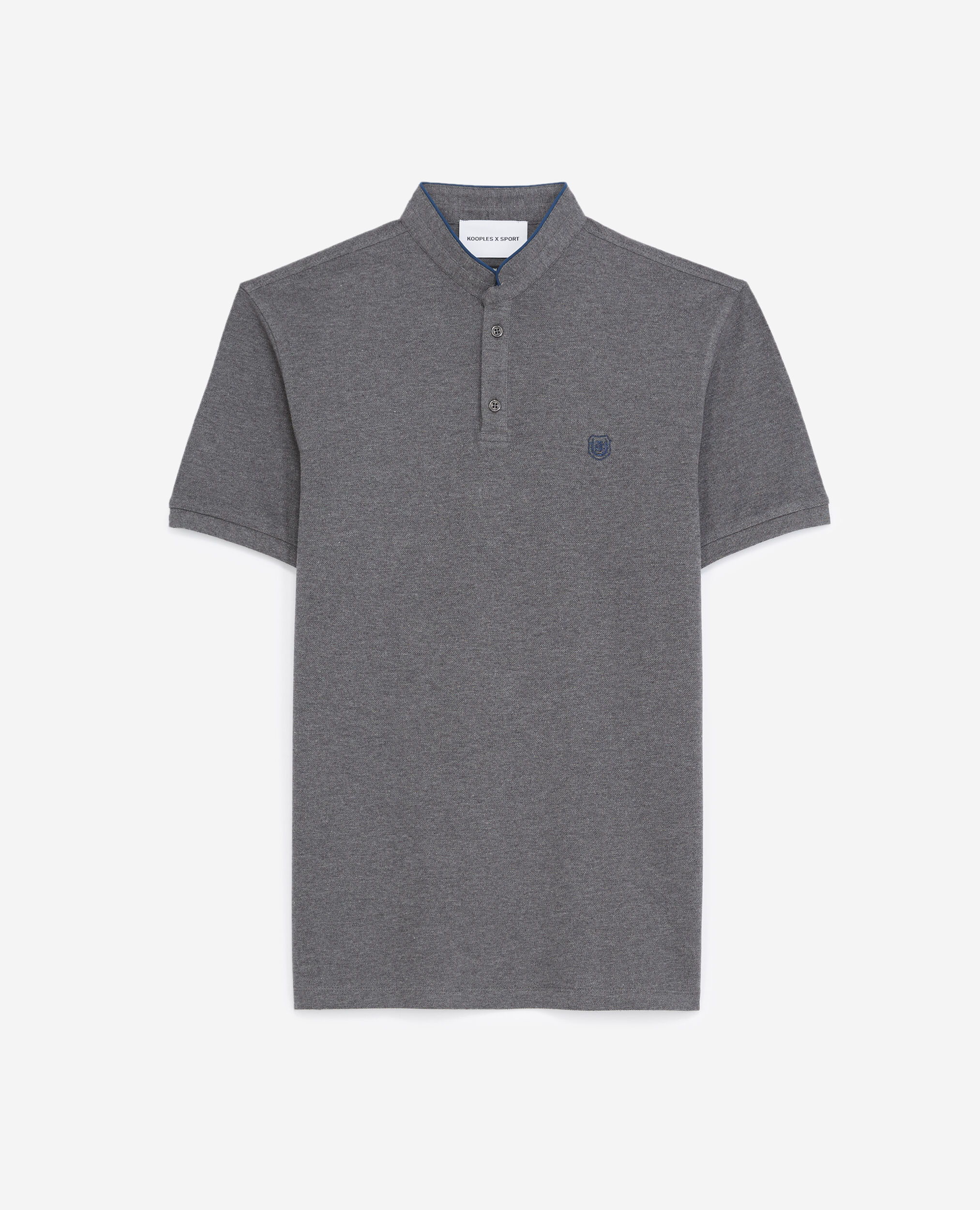 Graues Poloshirt, MID GREY / PETROL BLUE, hi-res image number null