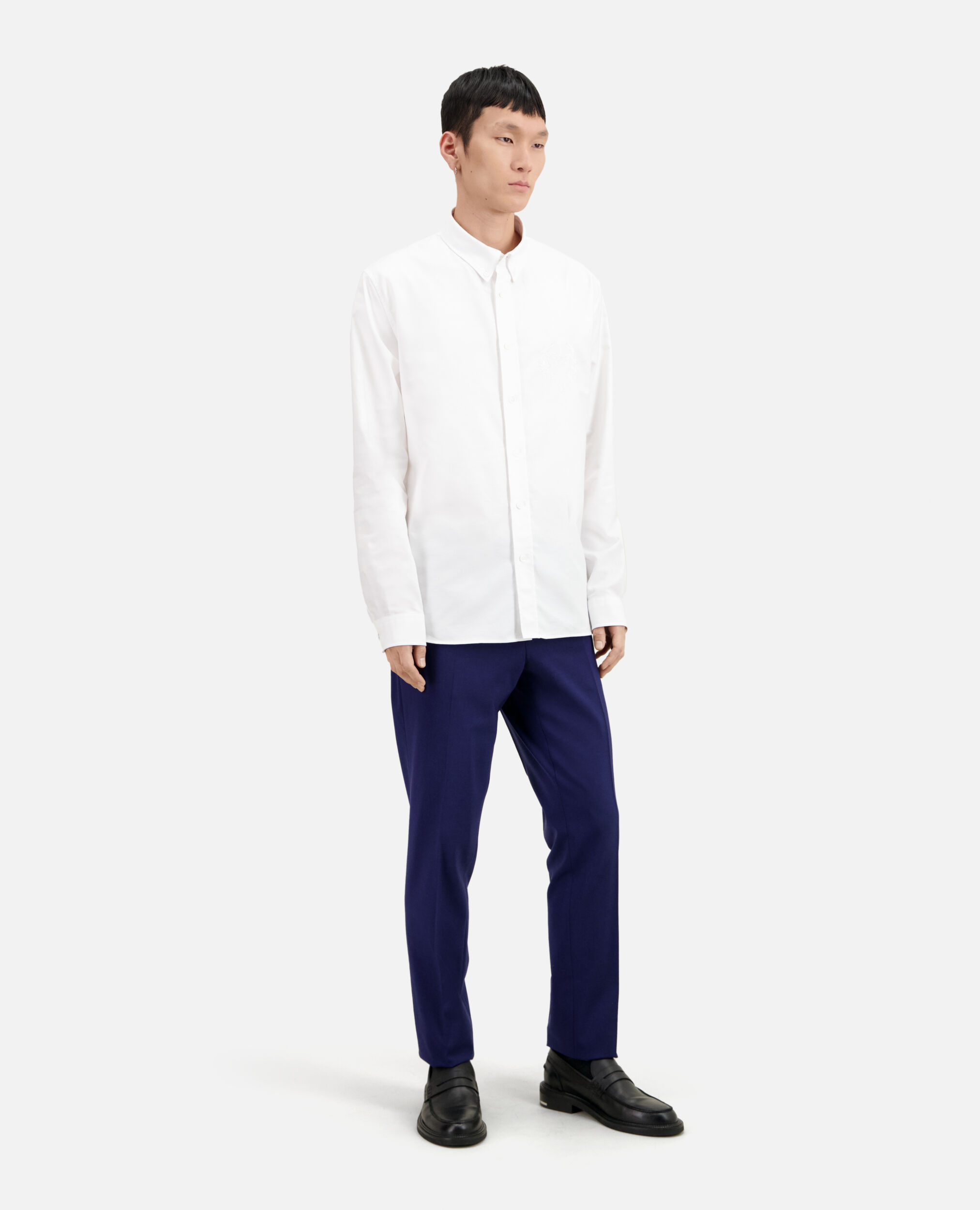 Camisa Oxford blanca bordado, WHITE, hi-res image number null