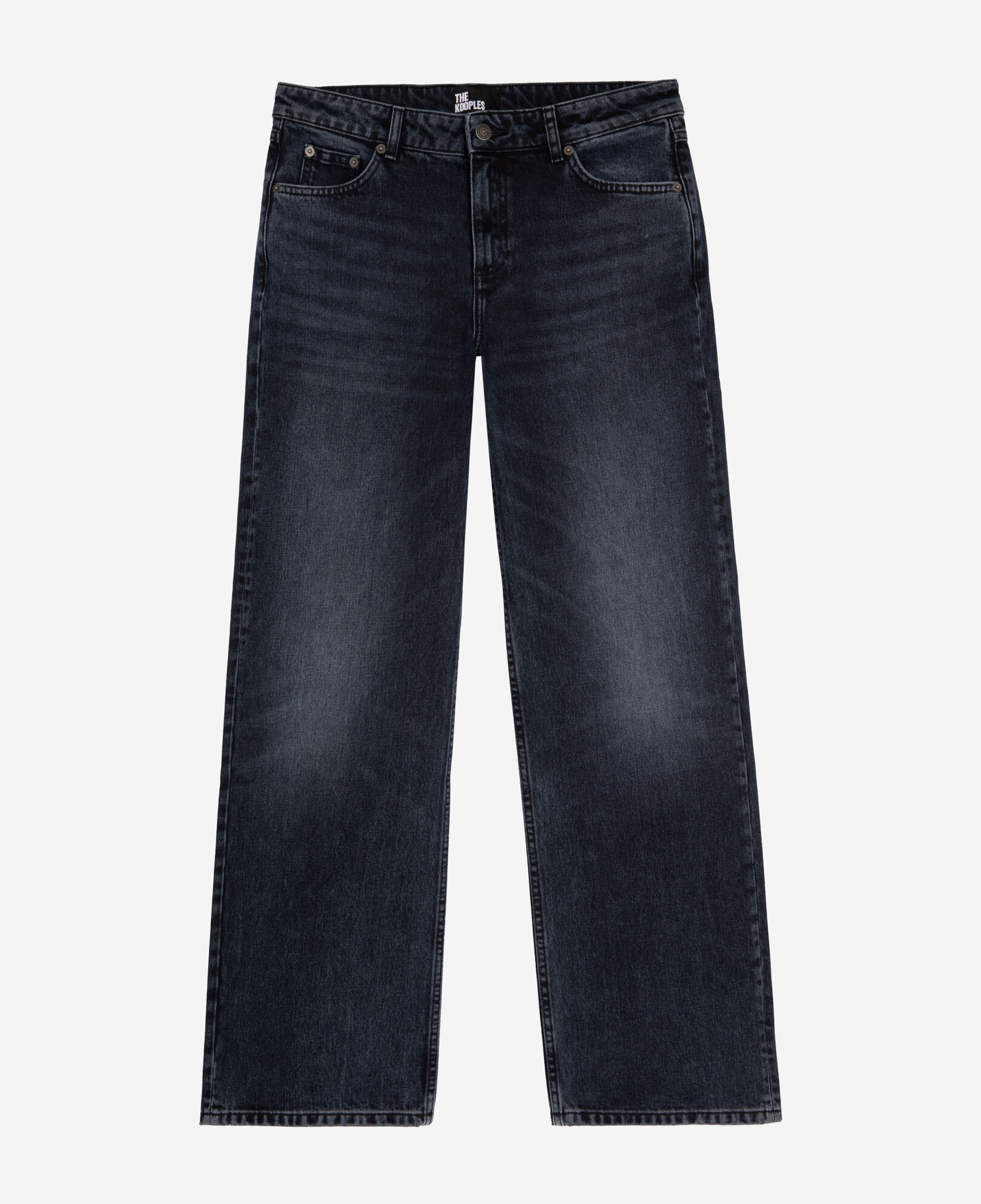 The Kooples WOMEN BLUE ELECTRIC wide-leg dark blue jeans
