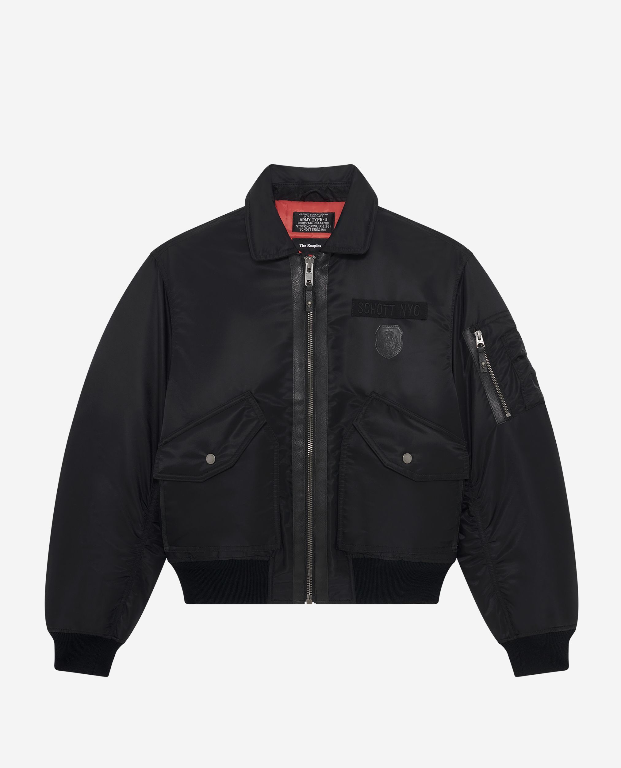 have ラッフルジャケットBLブラック Men's The Kooples x Schott black bomber jacket | The Kooples