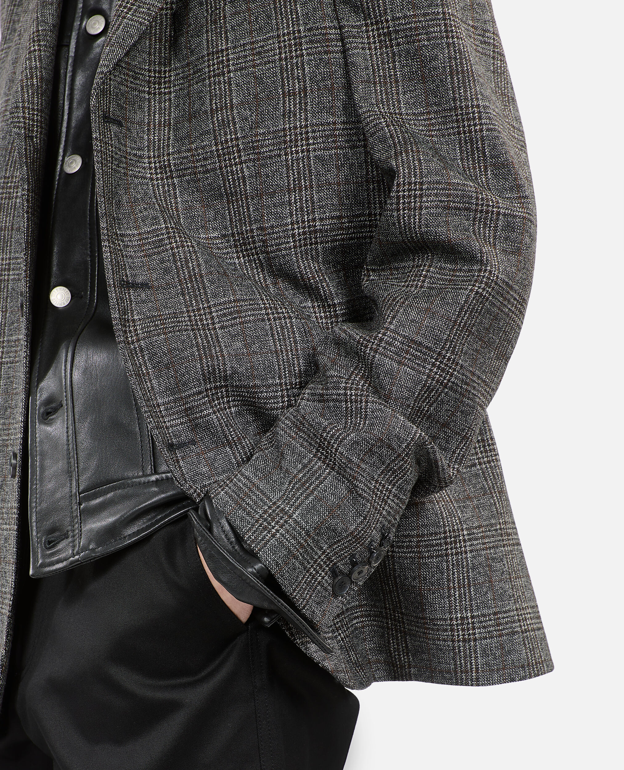 Blazer en laine Prince de Galles, BROWN / BLACK, hi-res image number null