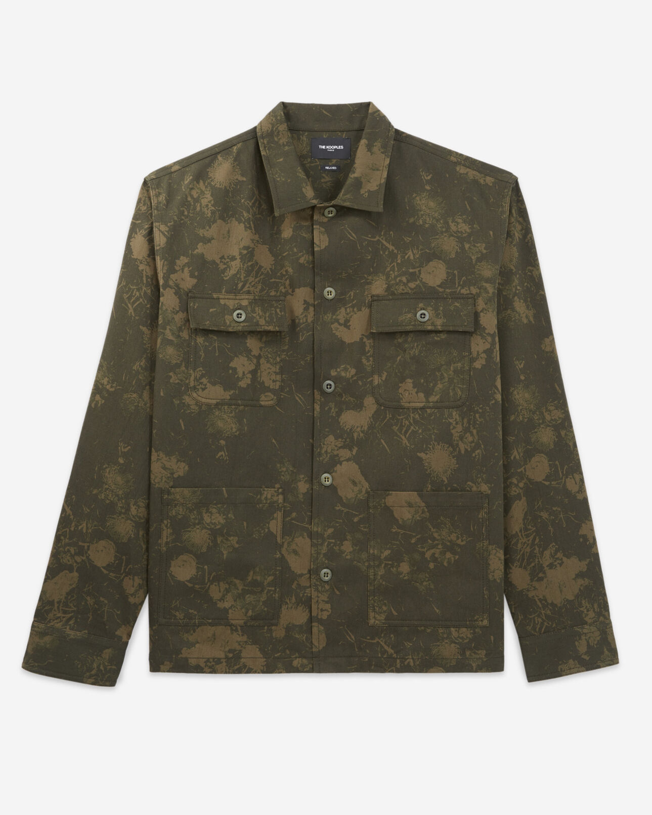 The Kooples MEN KAKI khaki cotton jacket with camouflage print