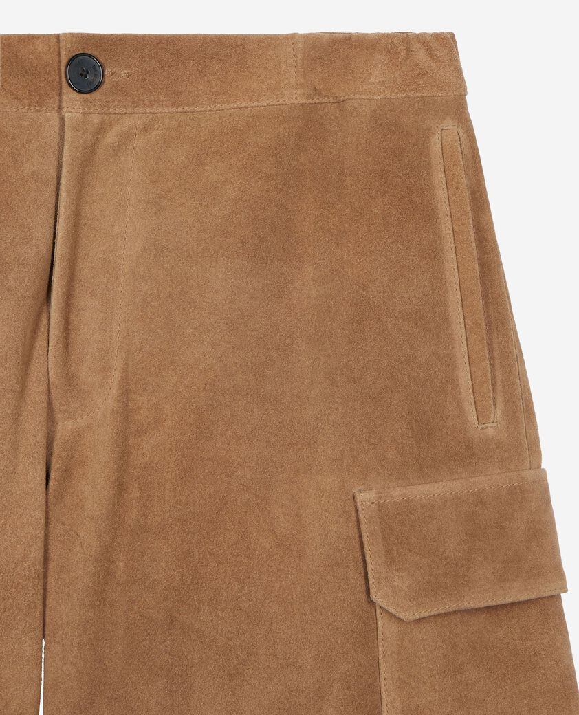 The Kooples HOMBRE CAMEL pantalones cortos de ante camel
