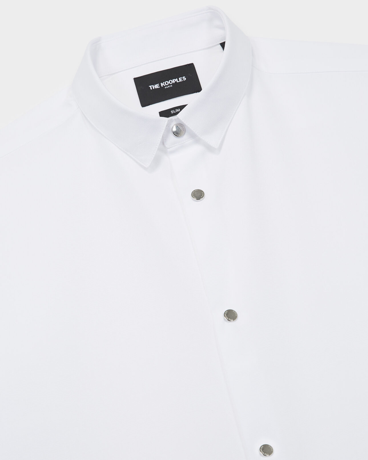 The Kooples HOMBRE WHITE camisa blanca de algodón con botones de metal