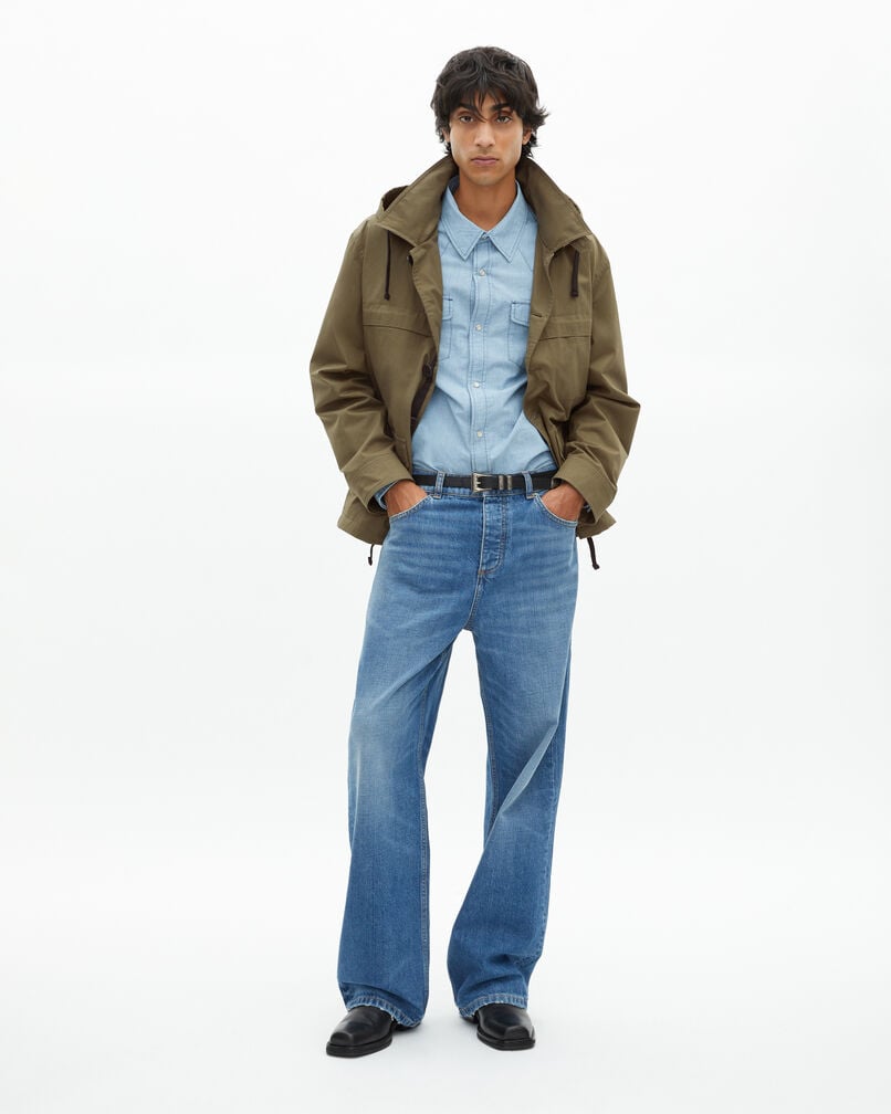 The Kooples HOMME KAKI parka courte à capuche kaki