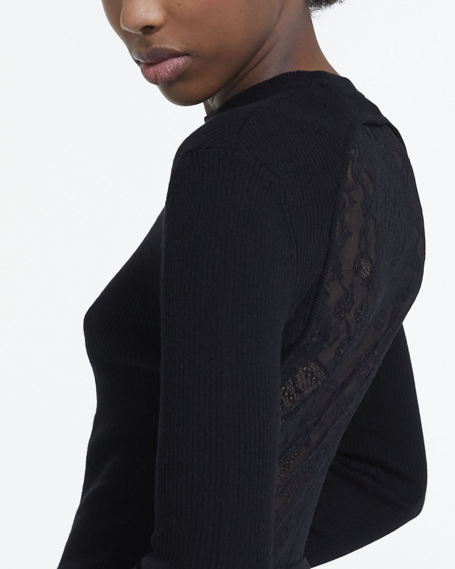 Black wool sweater, BLACK, hi-res image number null