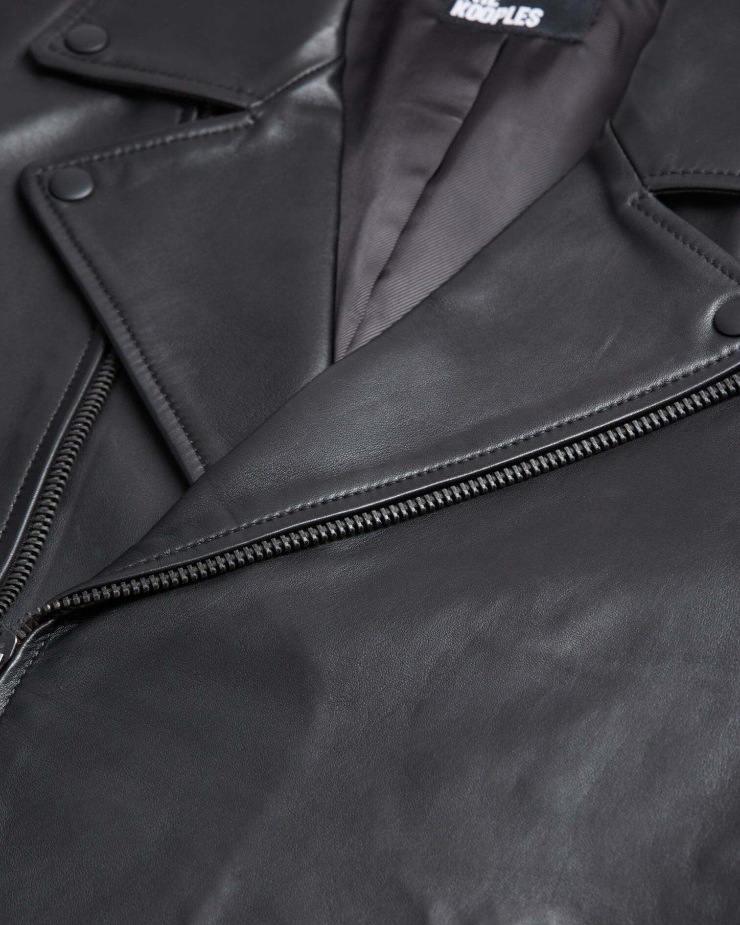 Blouson en cuir noir, BLACK, hi-res image number null