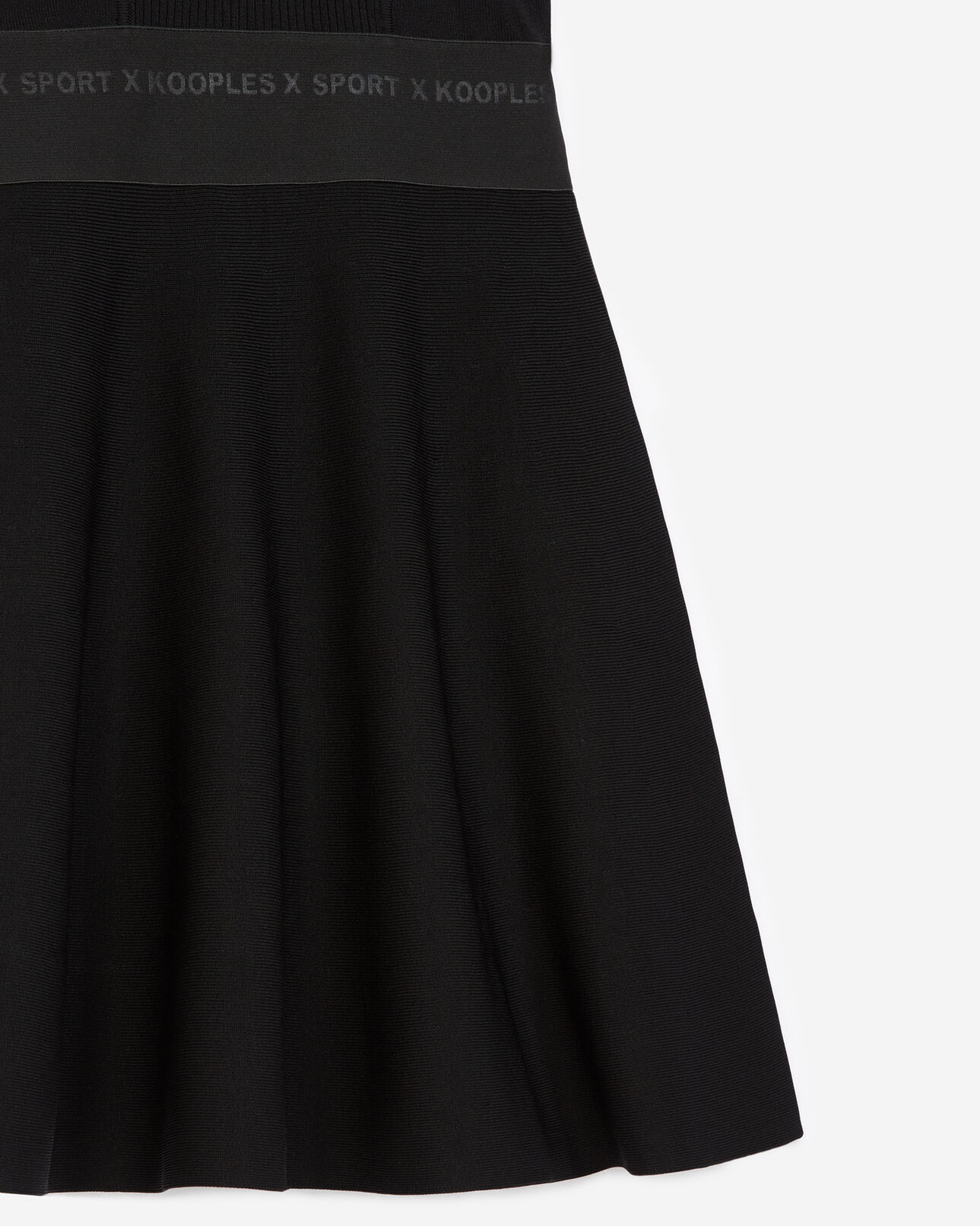 The Kooples WOMEN BLACK black skater dress with elastic waist