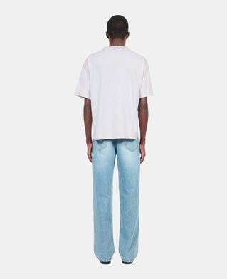 The Kooples HERREN STONE GREY graues t-shirt mit receipt-siebdruck