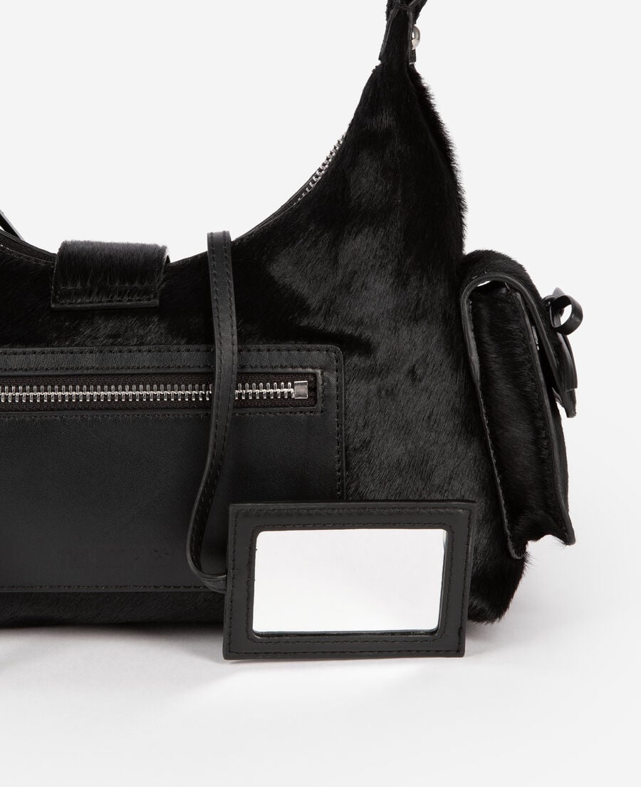 The Kooples F BLACK amelia bag in black foal effect