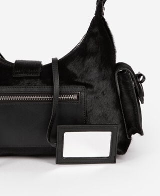 The Kooples F BLACK amelia bag in black foal effect