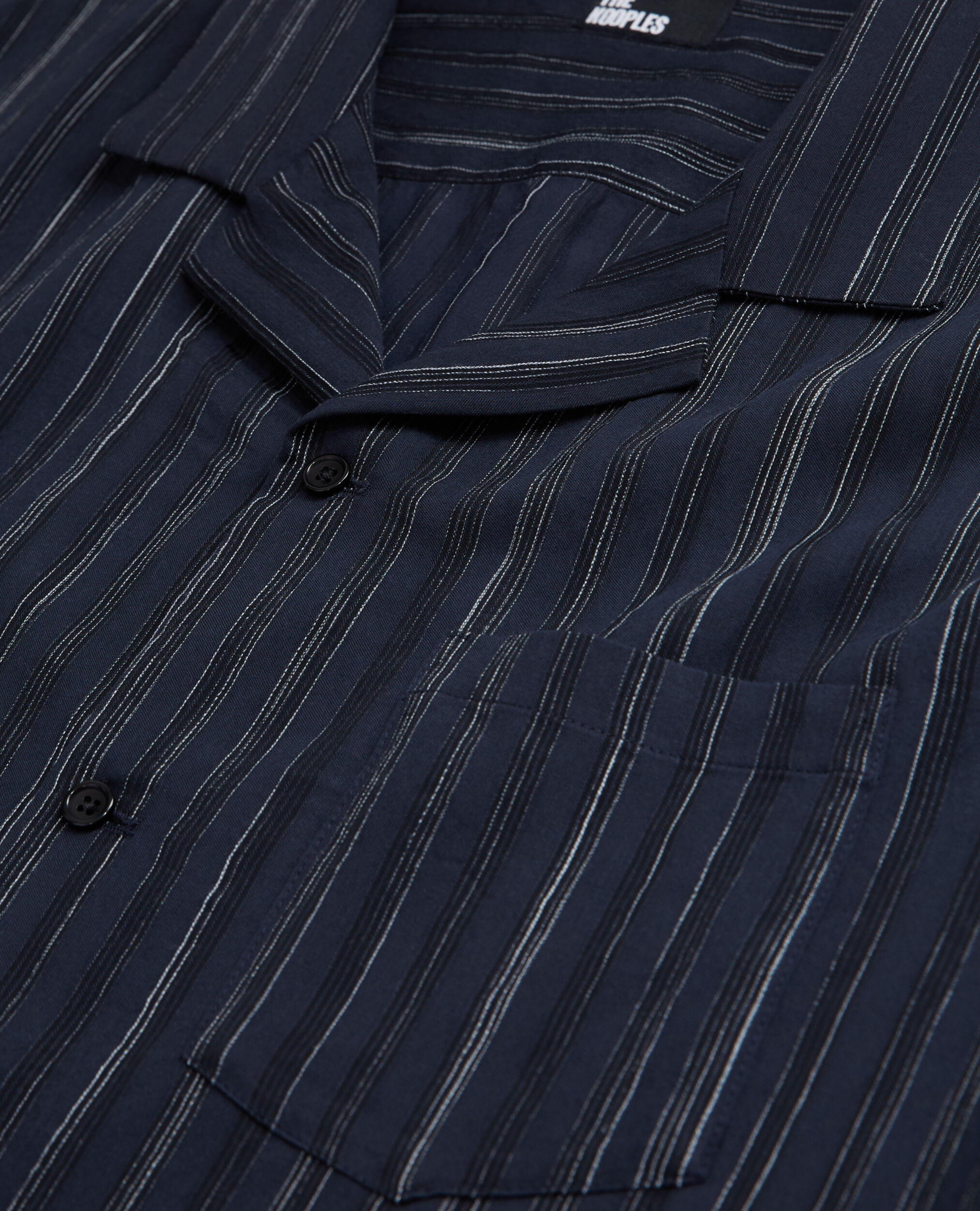 Navy blue striped shirt, DARK NAVY-ECRU, hi-res image number null