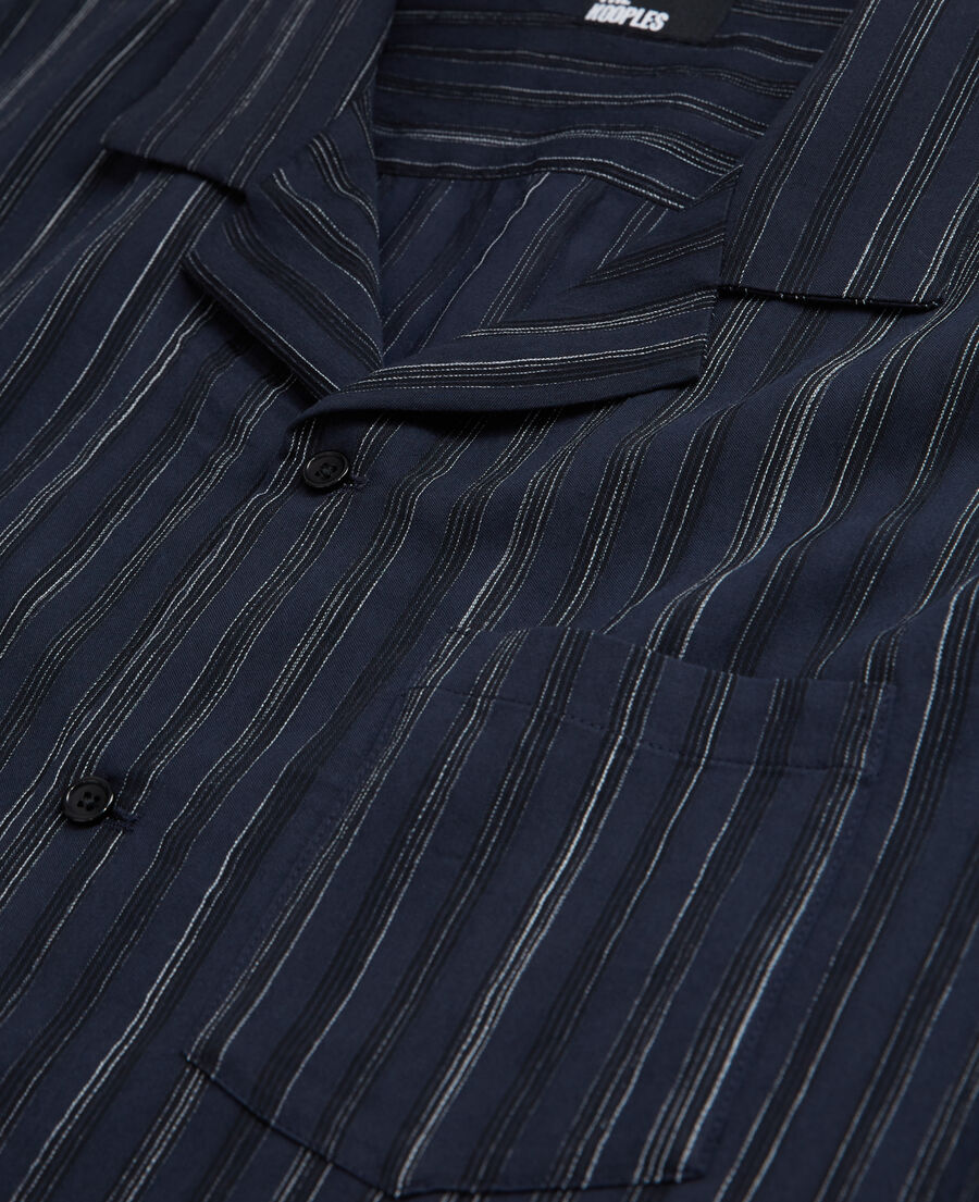navy blue striped shirt