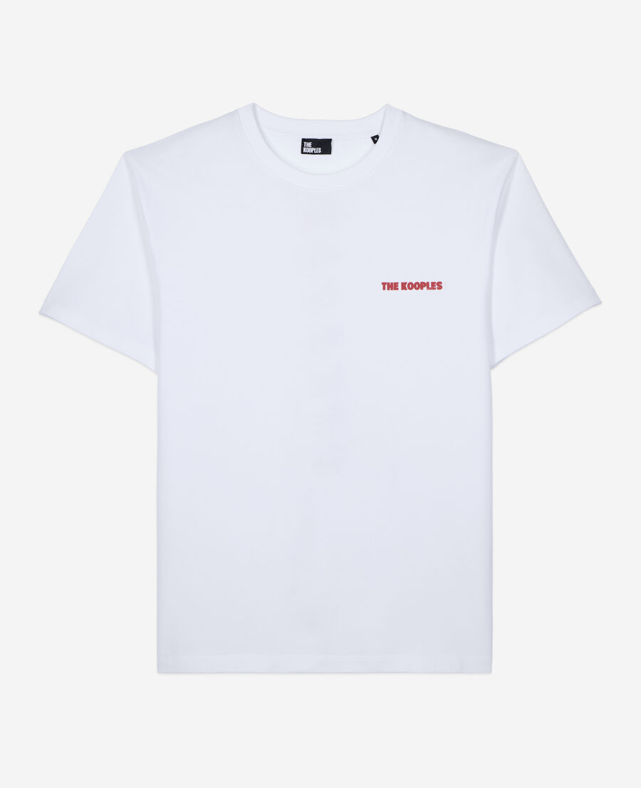 men's white t-shirt with logo serigraphy