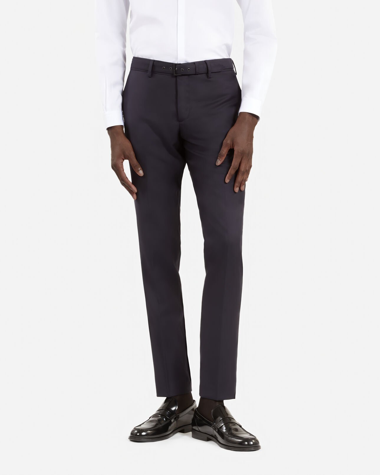 The Kooples MEN DARK NAVY navy blue wool fitted suit trousers