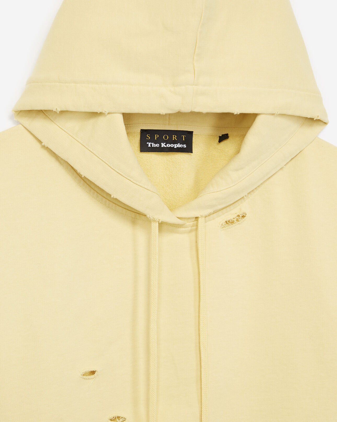 The Kooples FEMME YELLOW sweat cropped à détails de laçage sur les manches