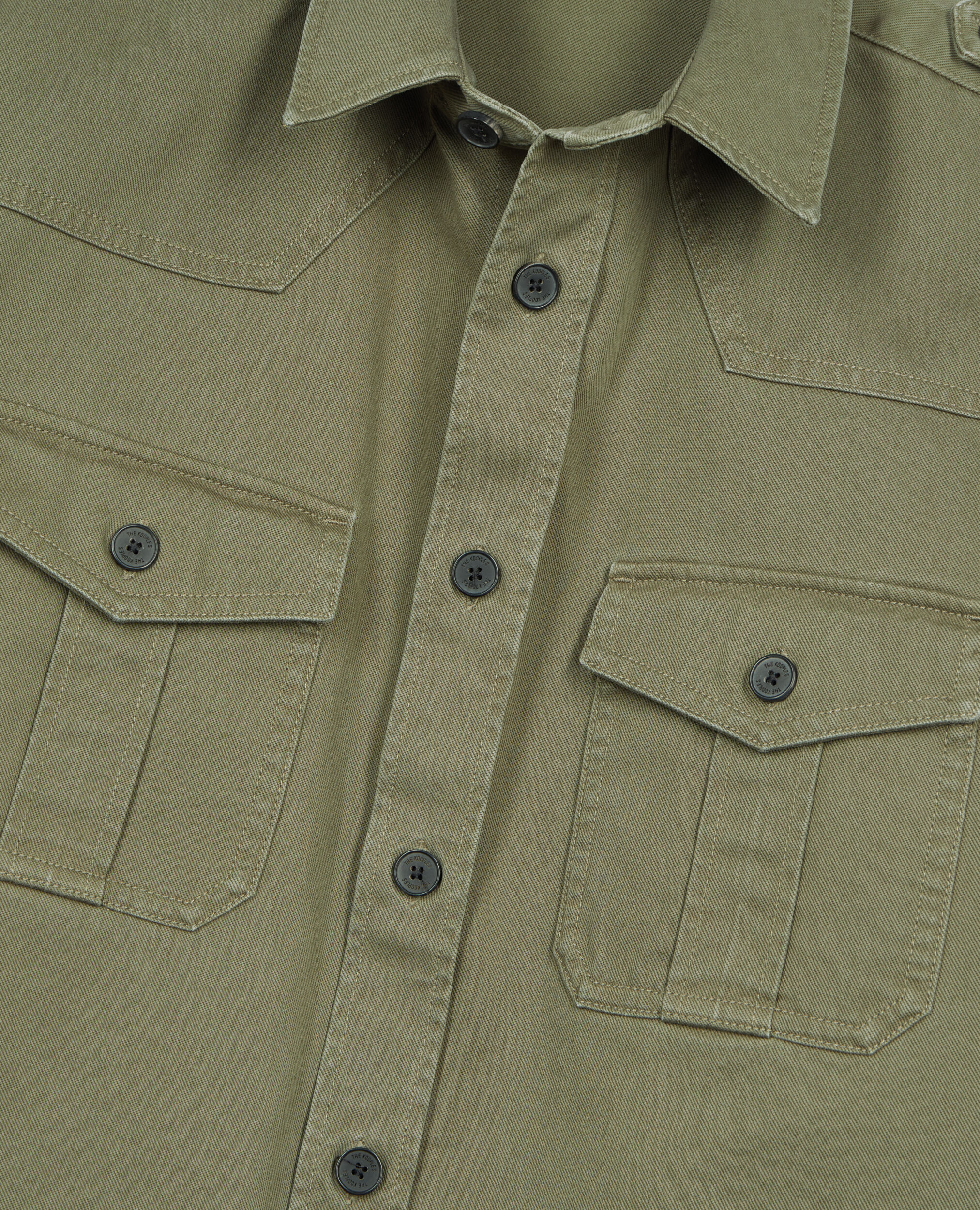 Khaki officer style overshirt, OLIVE NIGHT, hi-res image number null