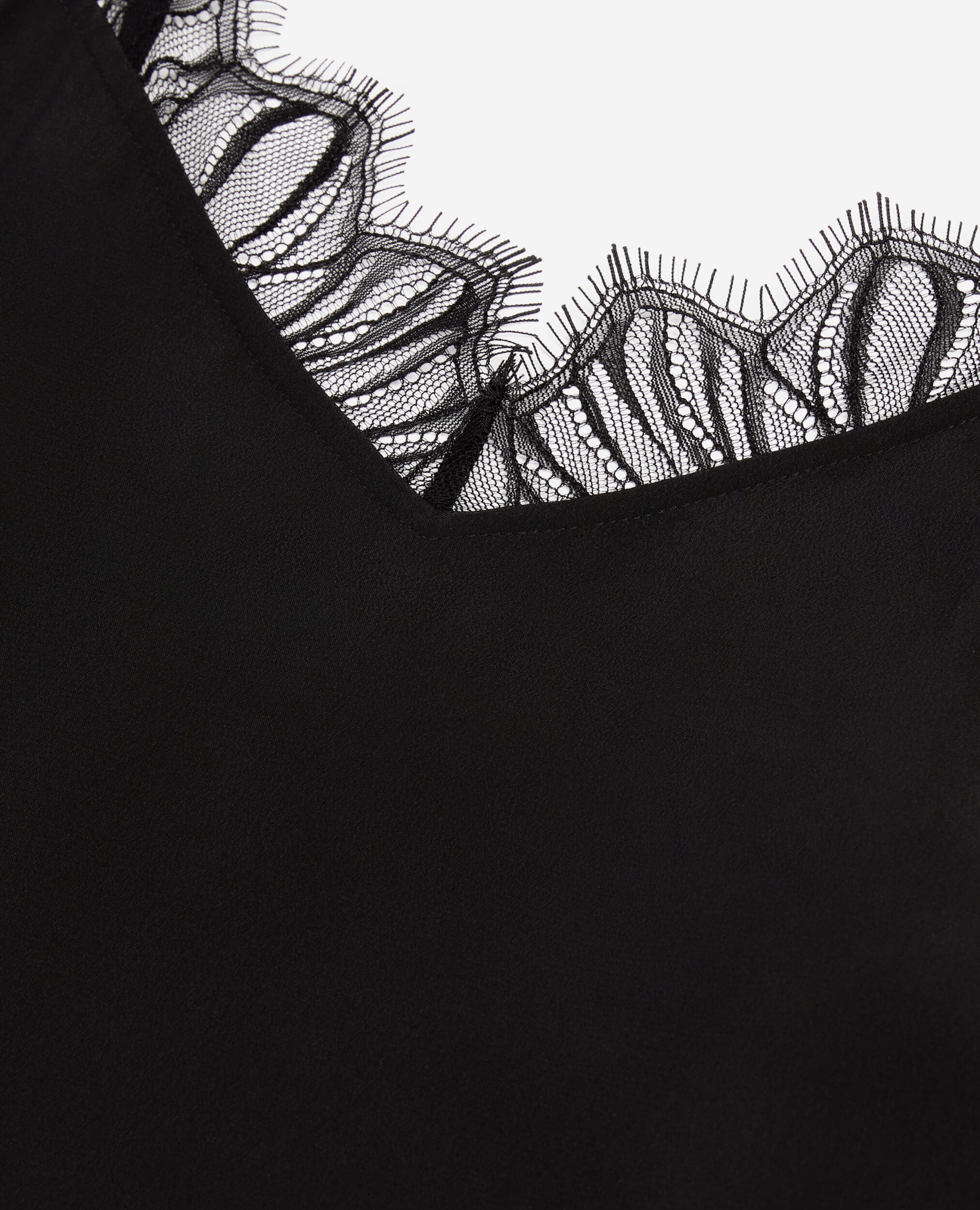Long black slip dress in washed silk, BLACK, hi-res image number null