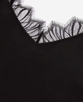 The Kooples F BLACK long black slip dress in washed silk