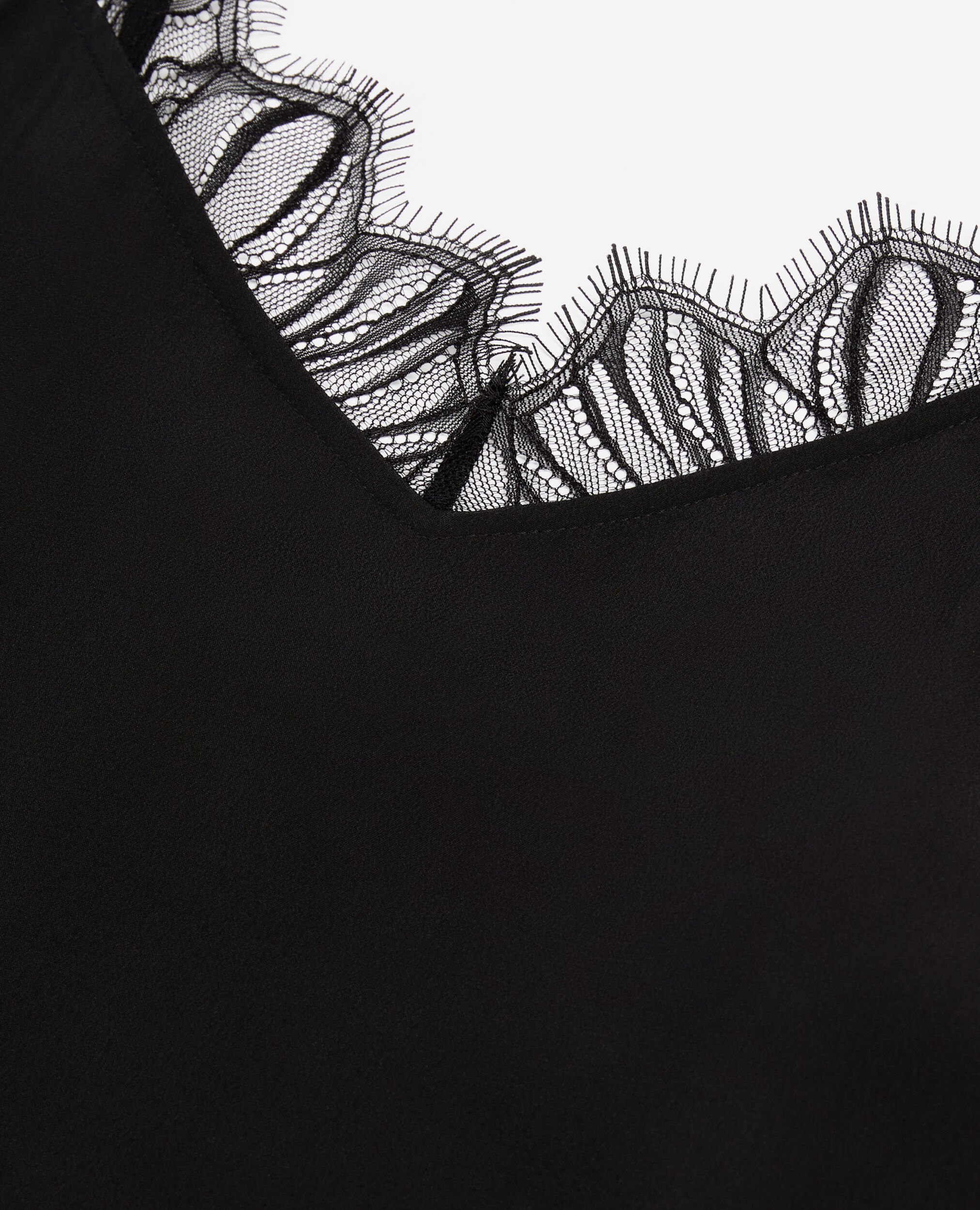 Long black slip dress in washed silk, BLACK, hi-res image number null