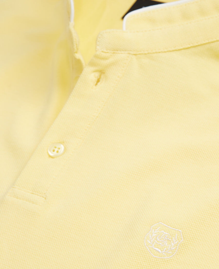 yellow polo with officer collar - embroidery