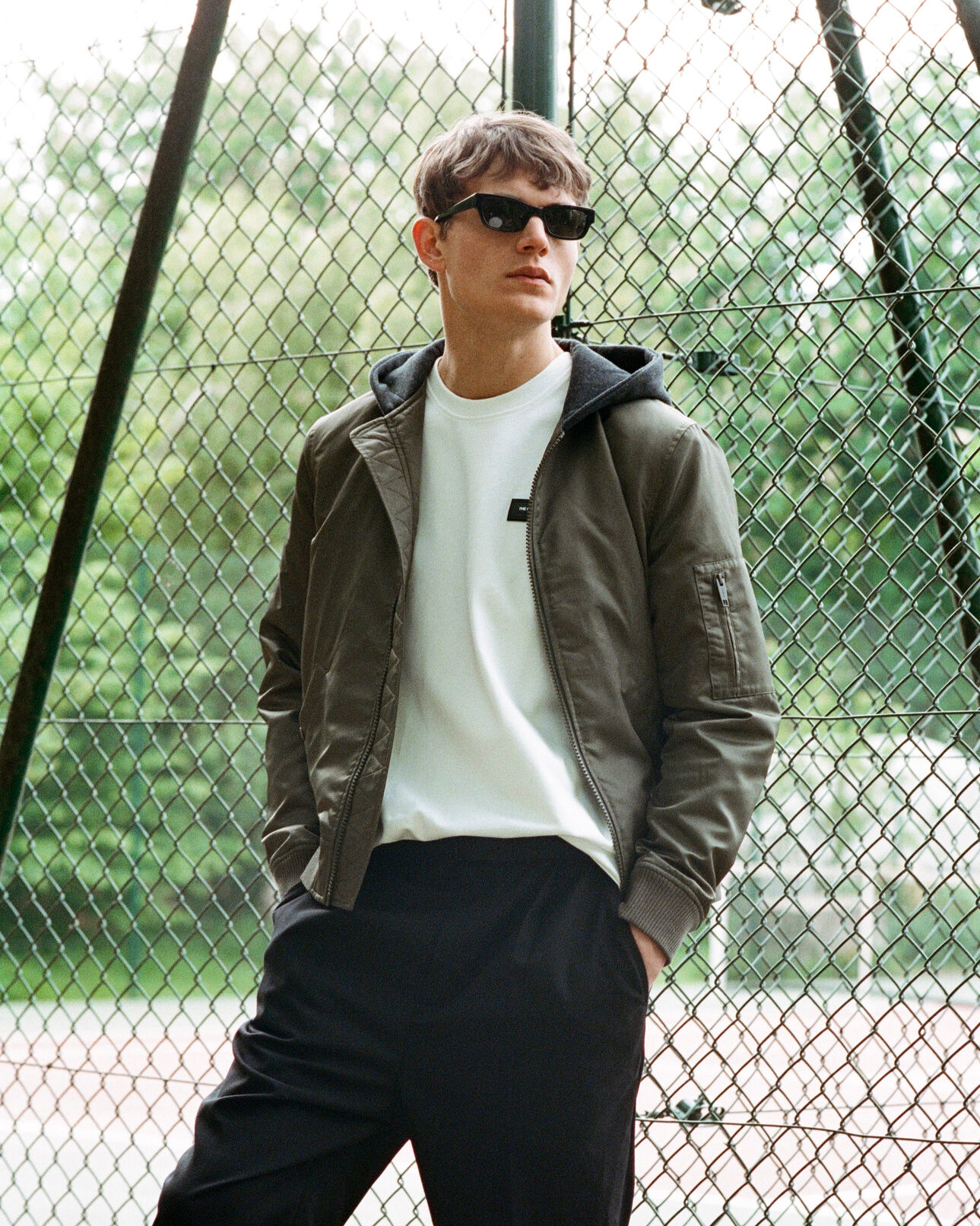 The Kooples HOMME KAKI blouson rock kaki molleton