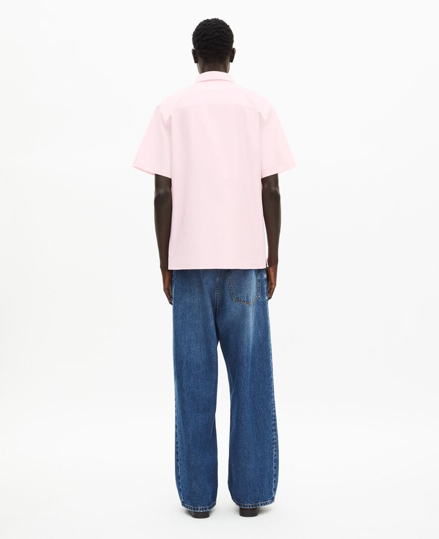 The Kooples H PALE PINK short-sleeved shirt with pink crest