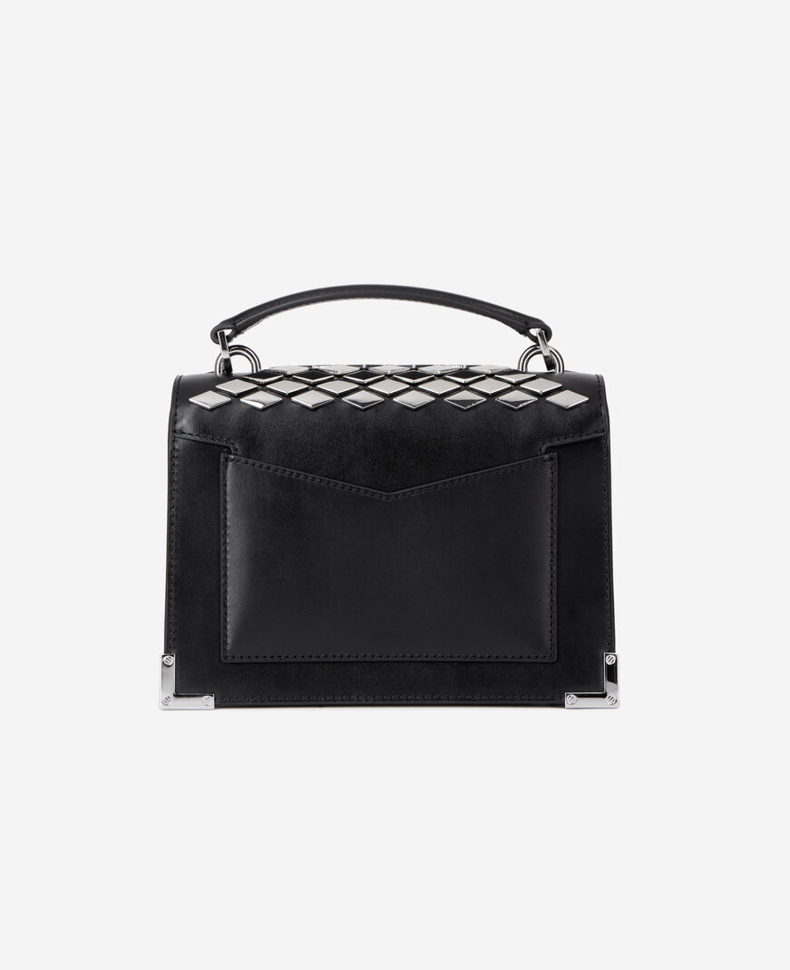 The Kooples WOMEN BLACK emily small bag in black leather with studs